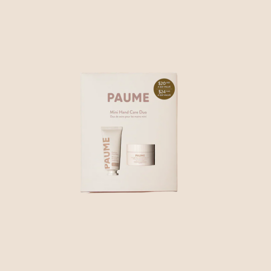 PAUME mini hand care duo set in a box on a white background