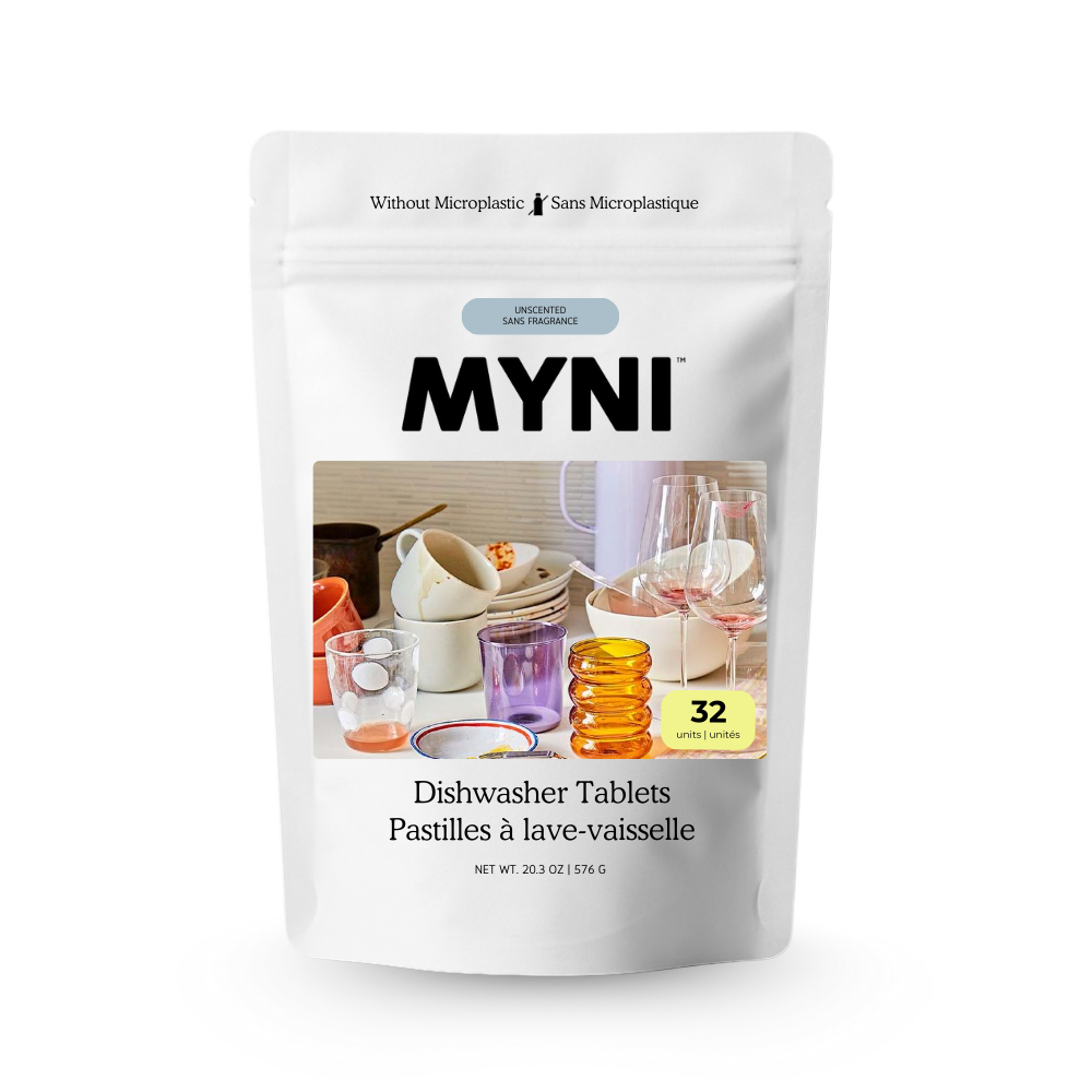 Myni dishwasher tablets packaging on a white background